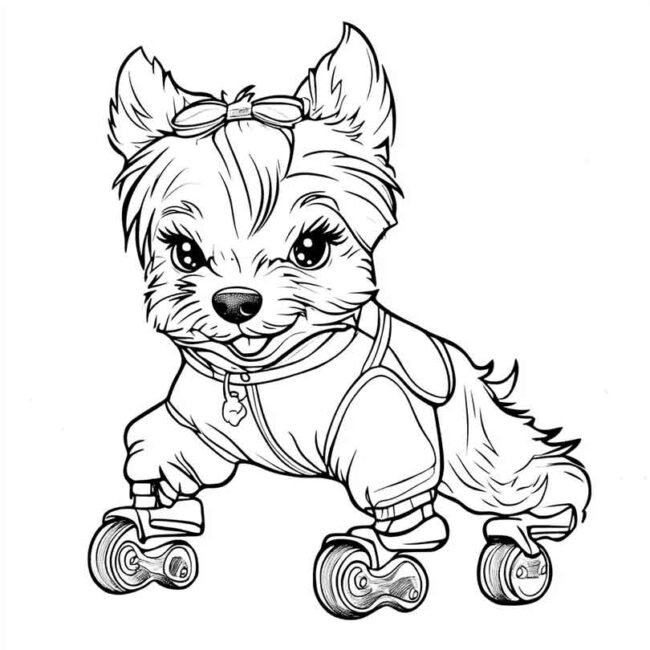 cachorro de patins para colorir 39