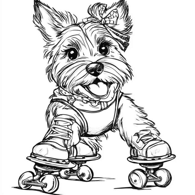 cachorro de patins para colorir 21