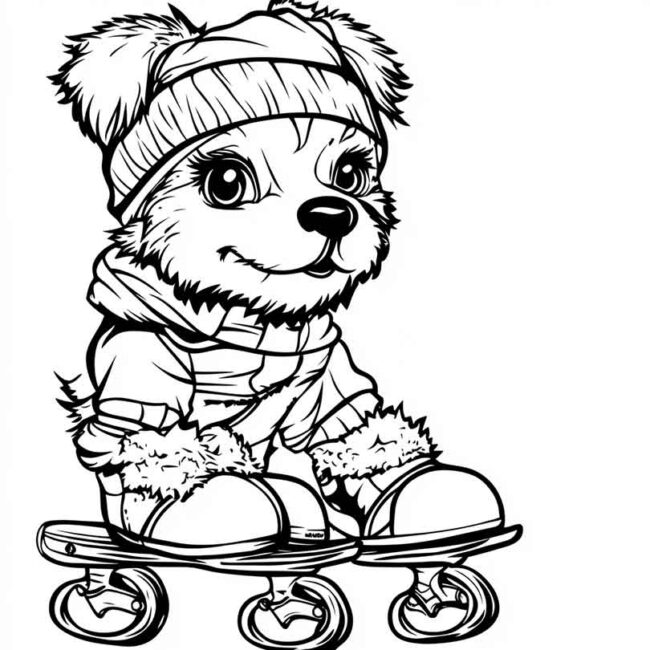 cachorro de patins para colorir 37