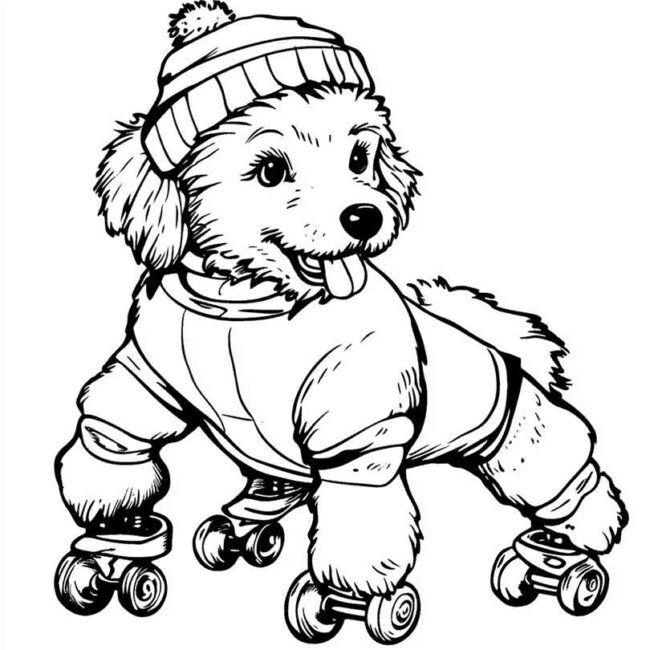 cachorro de patins para colorir 40