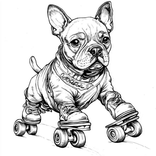 cachorro de patins para colorir 18