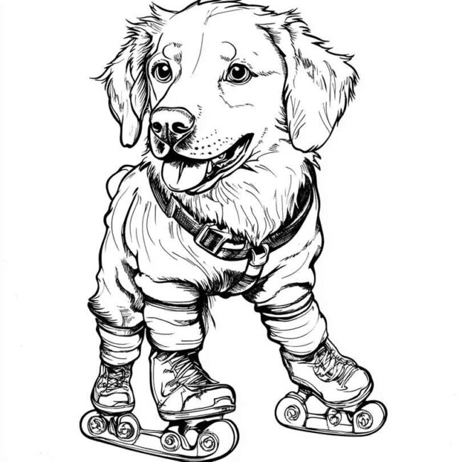 cachorro de patins para colorir 33