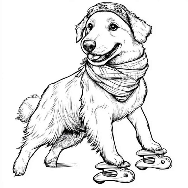 cachorro de patins para colorir 25