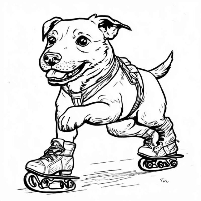 cachorro de patins para colorir 26