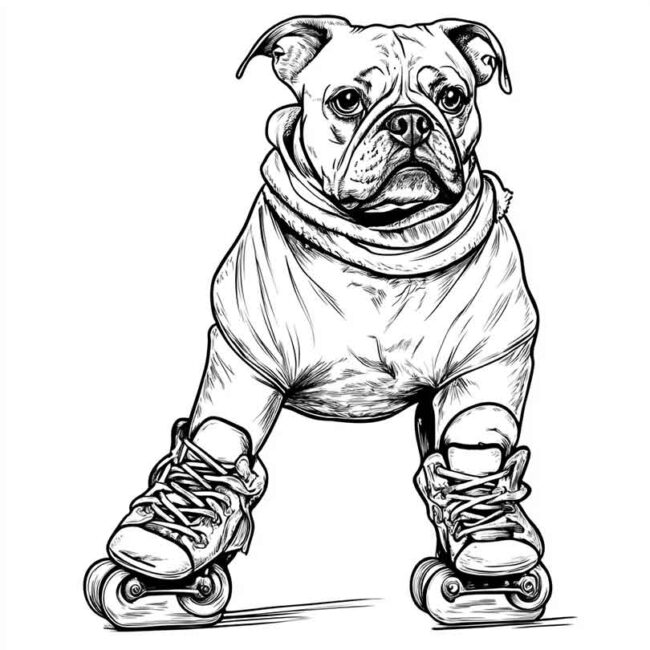 cachorro de patins para colorir 31