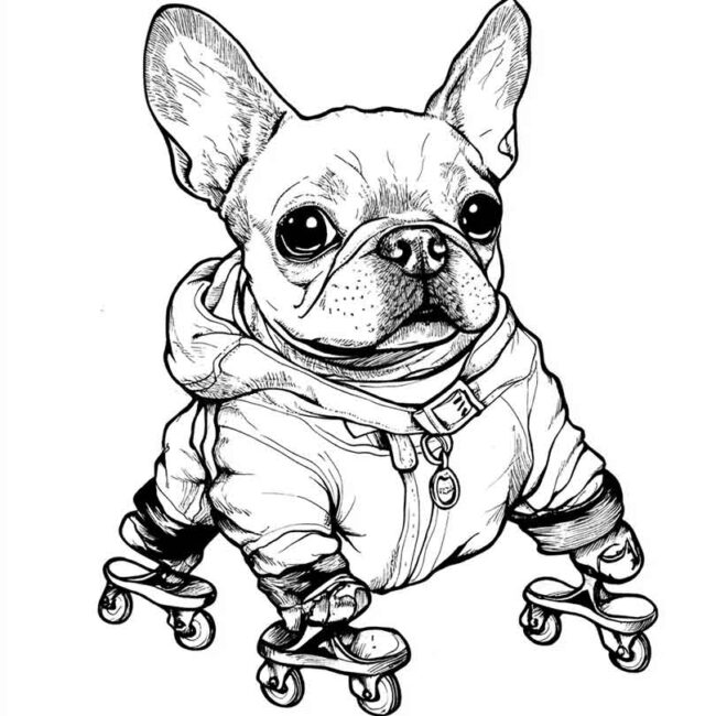 cachorro de patins para colorir 28