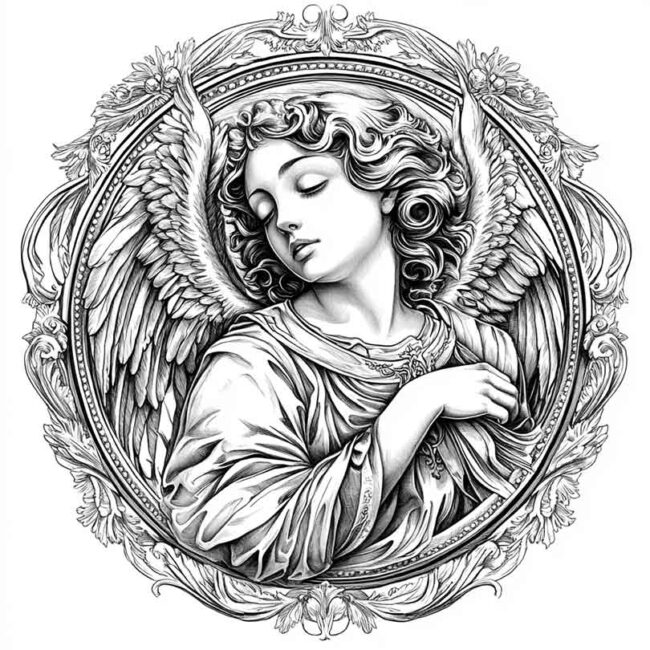 anjo barroco para colorir 27 anjo barroco para colorir 27