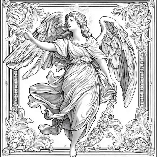 anjo barroco para colorir 14 anjo barroco para colorir 14