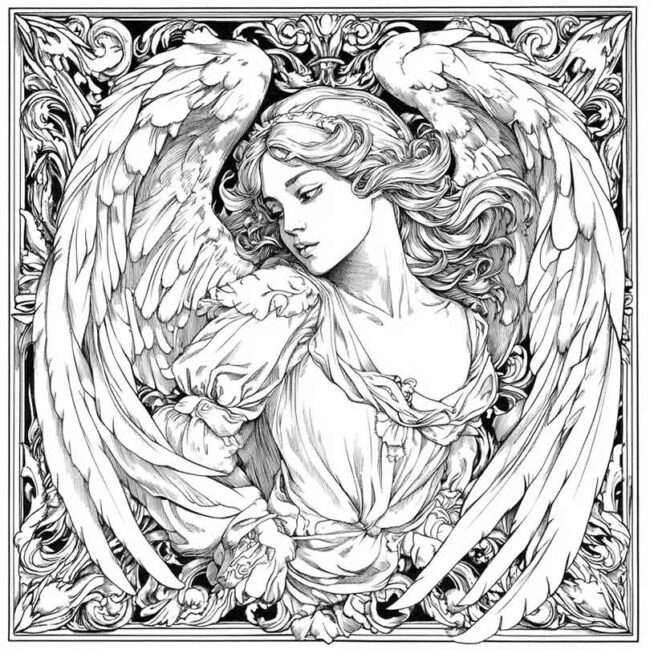 anjo barroco para colorir 13 anjo barroco para colorir 13