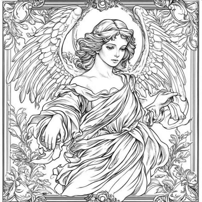 anjo barroco para colorir 15 anjo barroco para colorir 15