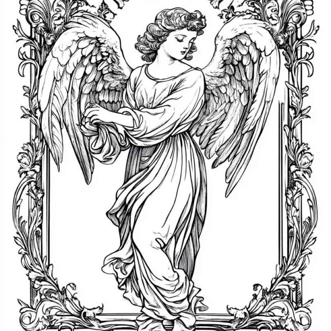 anjo barroco para colorir 34 anjo barroco para colorir 34