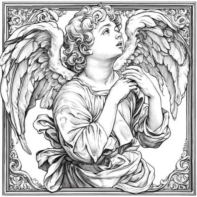 anjo barroco para colorir 11 anjo barroco para colorir 11