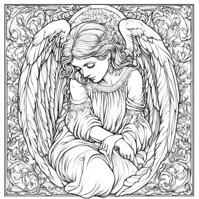 anjo barroco para colorir 19 anjo barroco para colorir 19