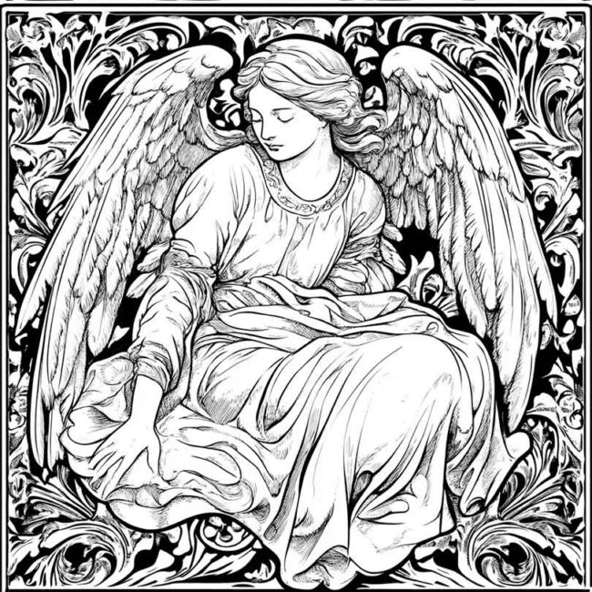 anjo barroco para colorir 22 anjo barroco para colorir 22