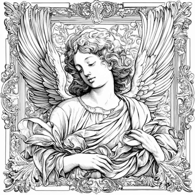 anjo barroco para colorir 4 anjo barroco para colorir 4