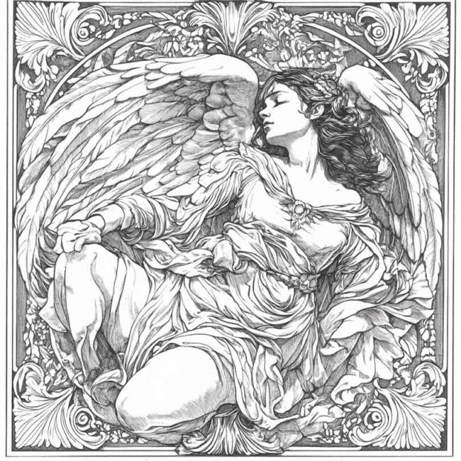 anjo barroco para colorir 3 anjo barroco para colorir 3