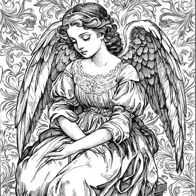 anjo barroco para colorir 6 anjo barroco para colorir 6