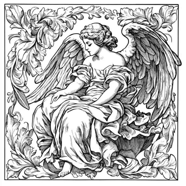 anjo barroco para colorir 21 anjo barroco para colorir 21