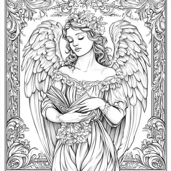 anjo barroco para colorir 16 anjo barroco para colorir 16