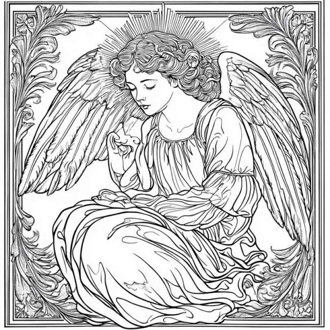 anjo barroco para colorir 18 anjo barroco para colorir 18