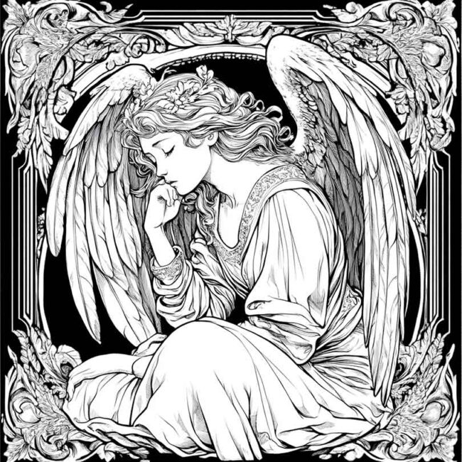 anjo barroco para colorir 23 anjo barroco para colorir 23