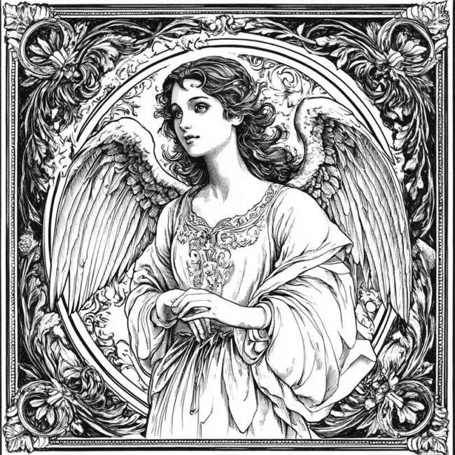 anjo barroco para colorir 1 anjo barroco para colorir 1