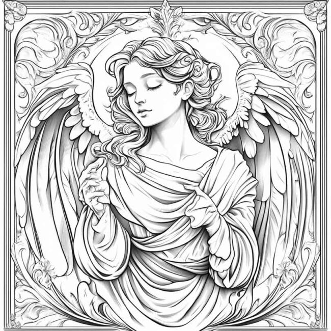 anjo barroco para colorir 26 anjo barroco para colorir 26