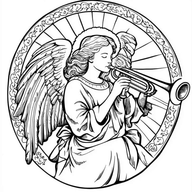 anjos com trombetas para colorir 13 anjos com trombetas para colorir 13