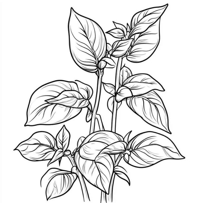 manjericao para colorir 26