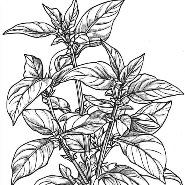 manjericao para colorir 5