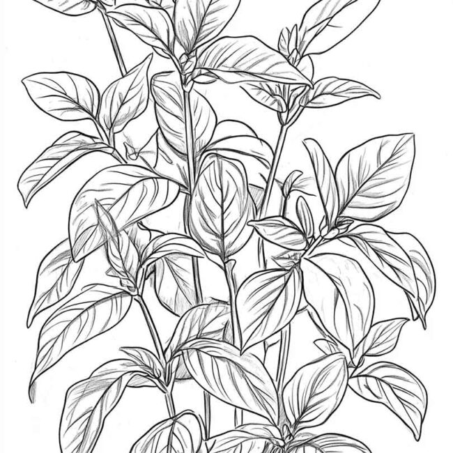manjericao para colorir 4