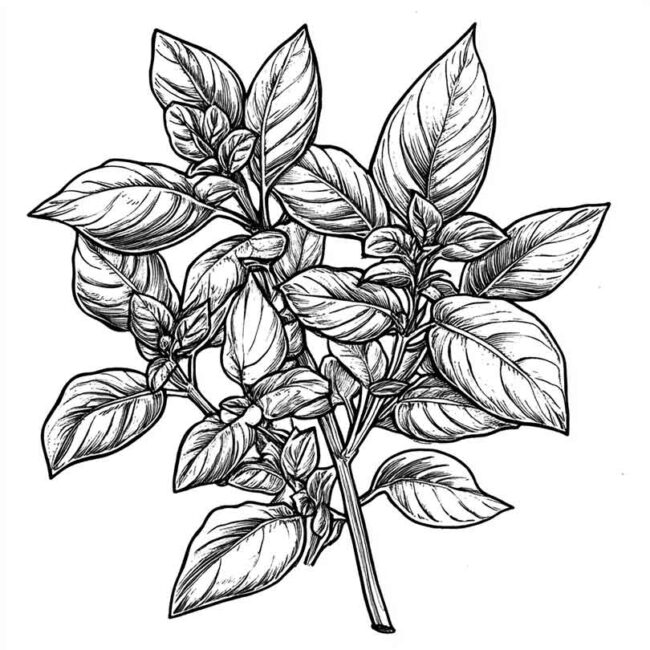 manjericao para colorir 8