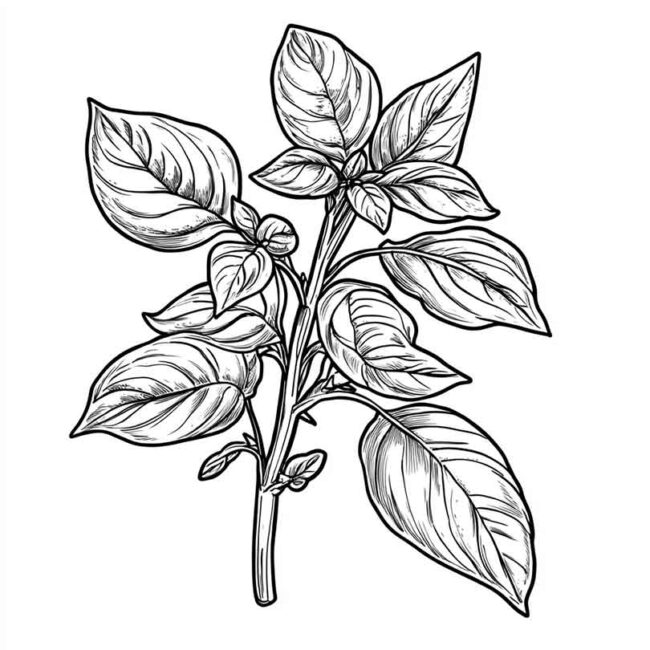 manjericao para colorir 20