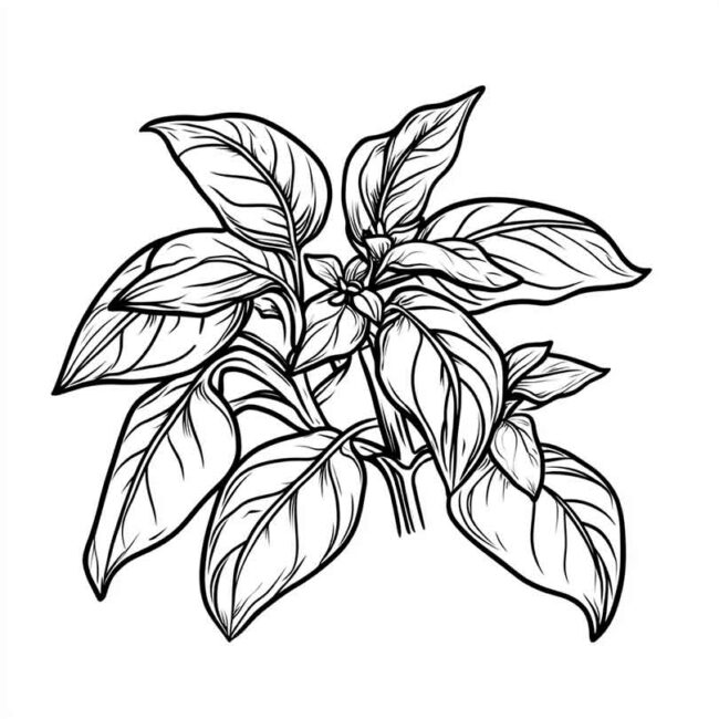 manjericao para colorir 34
