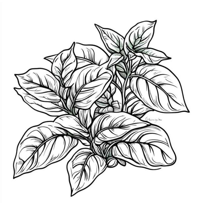 manjericao para colorir 1