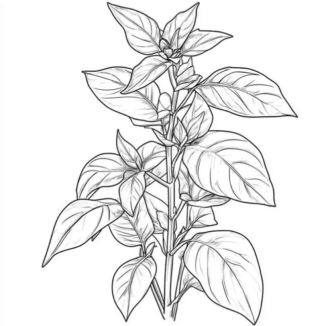 manjericao para colorir 16