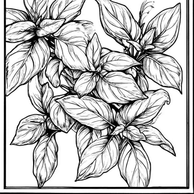manjericao para colorir 3
