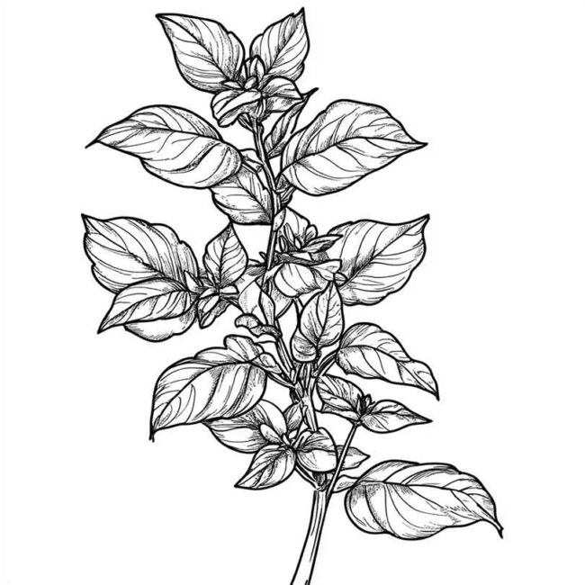 manjericao para colorir 17