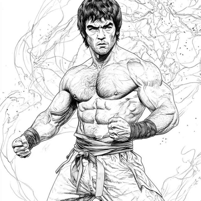 bruce lee para colorir 9
