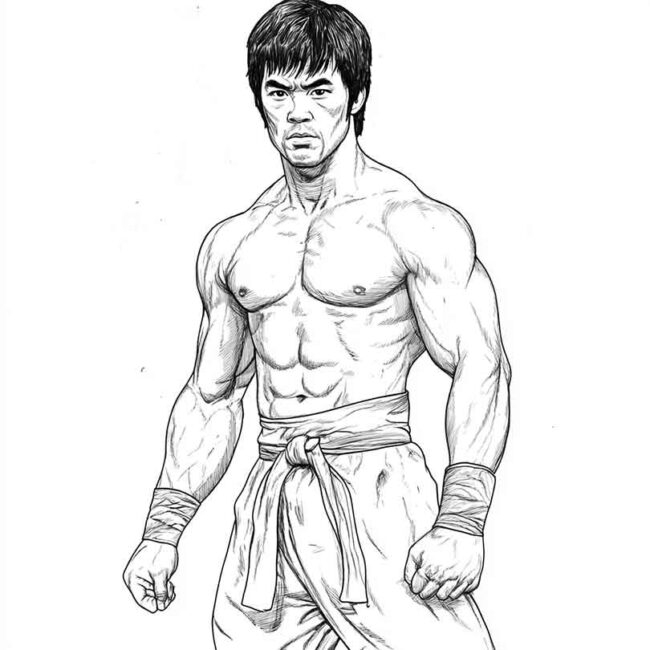 bruce lee para colorir 40