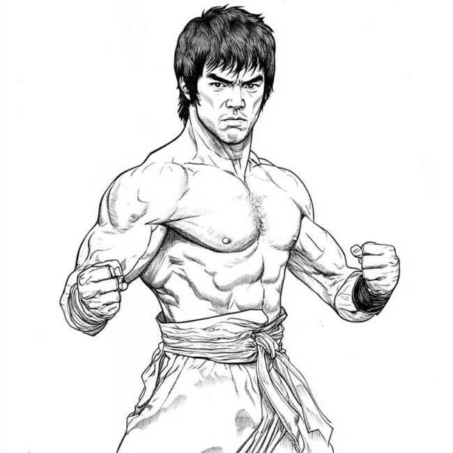 bruce lee para colorir 34