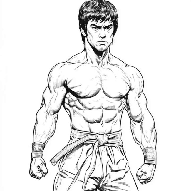 bruce lee para colorir 39