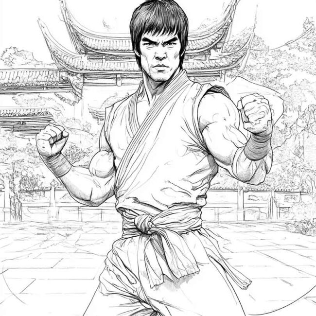 bruce lee para colorir 5
