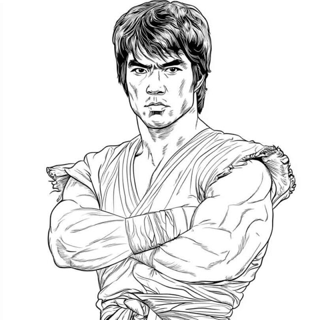 bruce lee para colorir 36