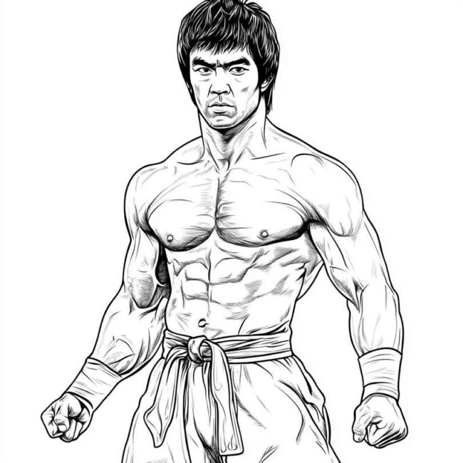 bruce lee para colorir 37