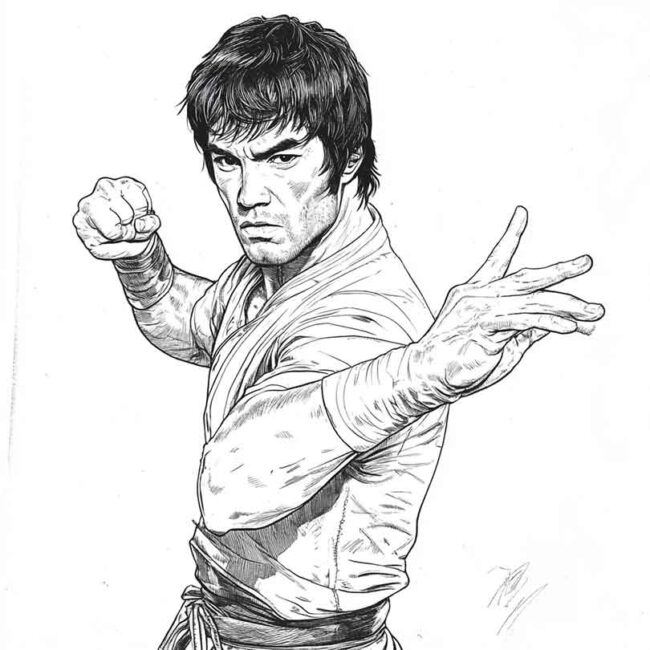 bruce lee para colorir 27