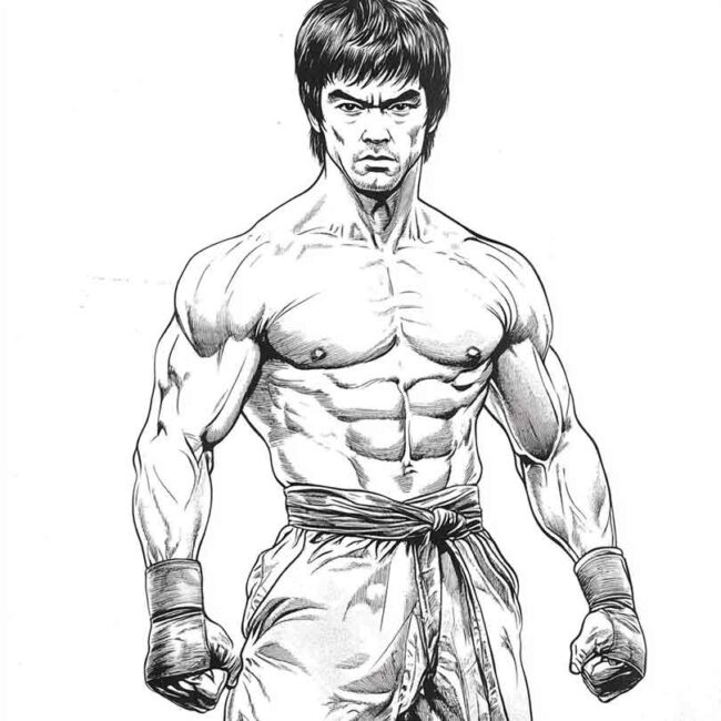 bruce lee para colorir 30