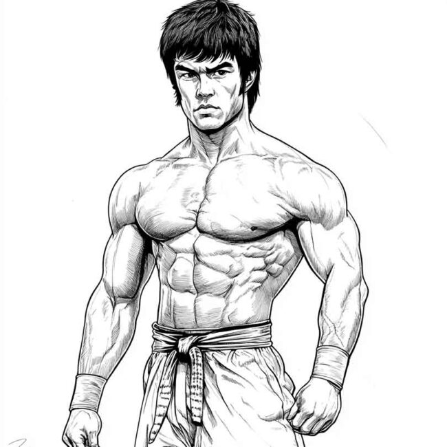 bruce lee para colorir 33