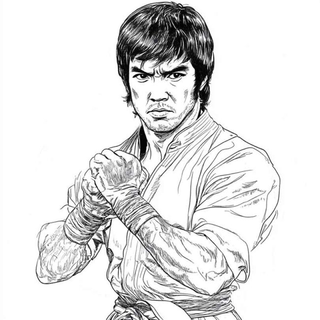 bruce lee para colorir 31