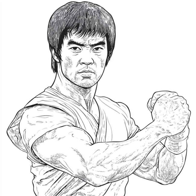 bruce lee para colorir 32